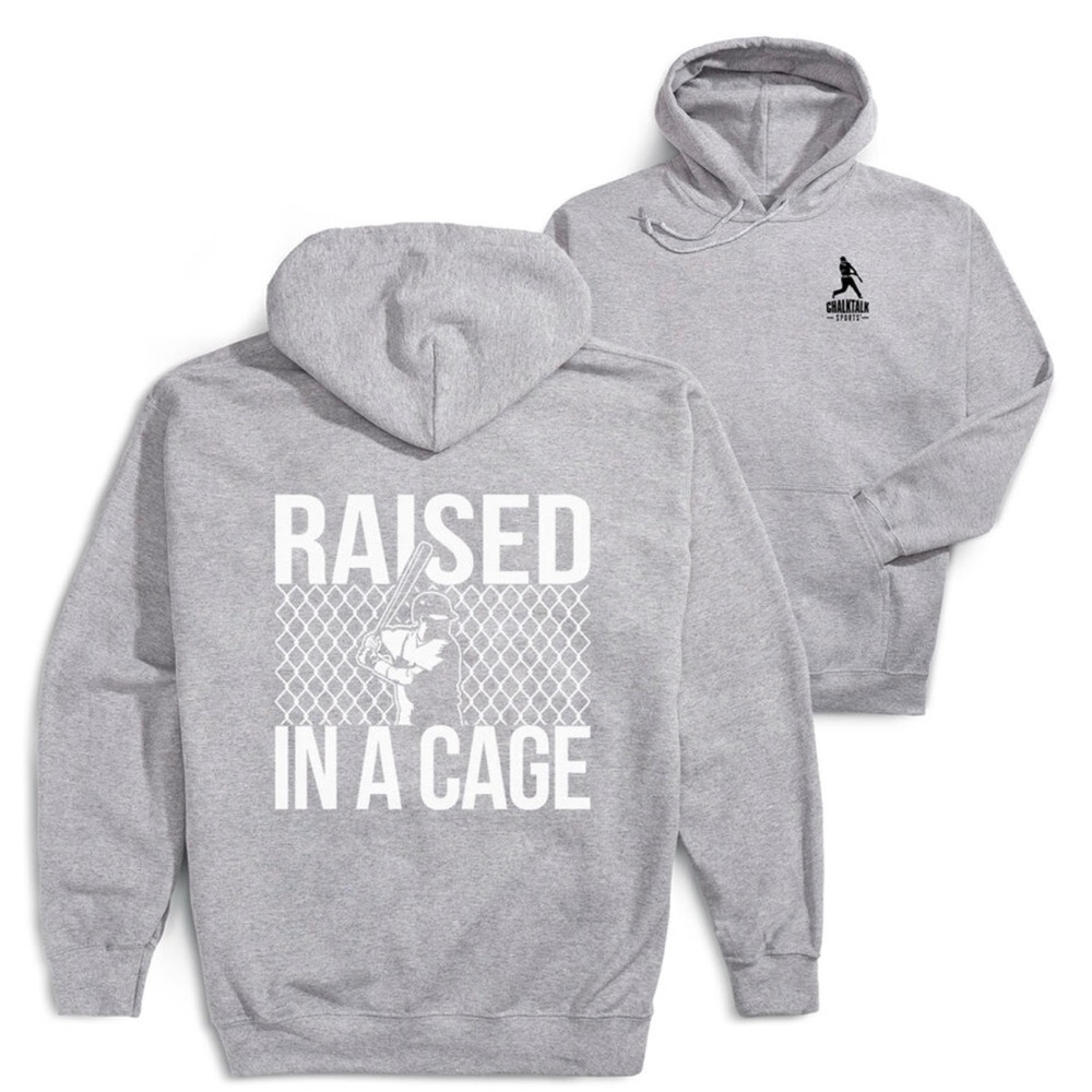 Baseball Hoodie- Raised In A Cage (back Design)